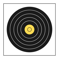 Black target for shooting. Archery sport equipment. Summer games.