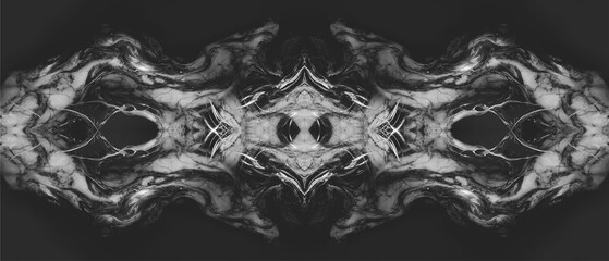 Black and white abstract scary dramatic background. Mystical images, gloomy background. 3D illustration.