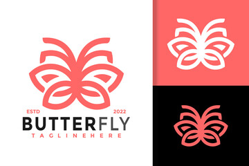 Butterfly Linear Logo Design, Brand Identity logos vector, modern logo, Logo Designs Vector Illustration Template