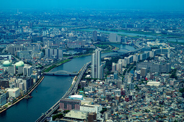 Fototapeta na wymiar city skyline Tokyo