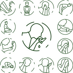 Fototapeta premium Muslim man prayer salah icon in a collection with other items