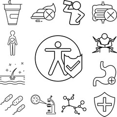 Fototapeta premium Benefits, intestinal stomach concept line icon in a collection with other items