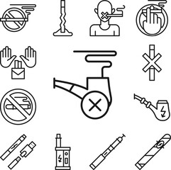 Obraz premium Quit smoking, smoking pipe icon in a collection with other items