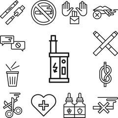 Fototapeta premium Quit smoking, vaper icon in a collection with other items