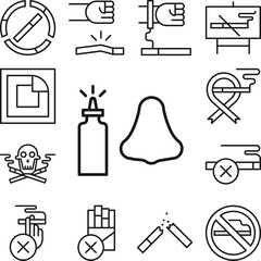 Obraz premium Quit smoking, nasal spray icon in a collection with other items