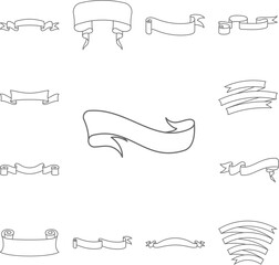 Banner, ribbon illustration icon in a collection with other items