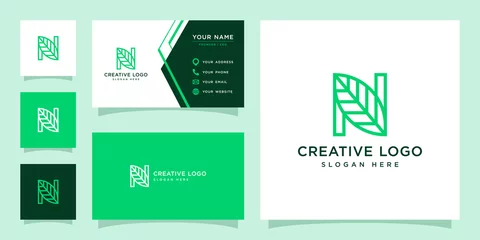Foto op Canvas Vector graphic of letter N combined with nature logo design template © NicBrand
