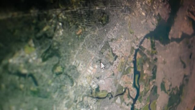 Computer screen Google maps USA camera shot google maps New York