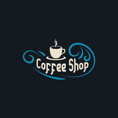 coffee shop vintage logo. coffee shop vintage label. coffee retro.