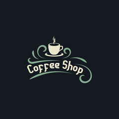 coffee shop vintage logo. coffee shop vintage label. coffee retro.
