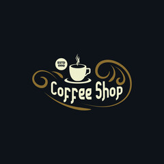 coffee shop vintage logo. coffee shop vintage label. coffee retro.