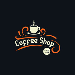 coffee shop vintage logo. coffee shop vintage label. coffee retro.