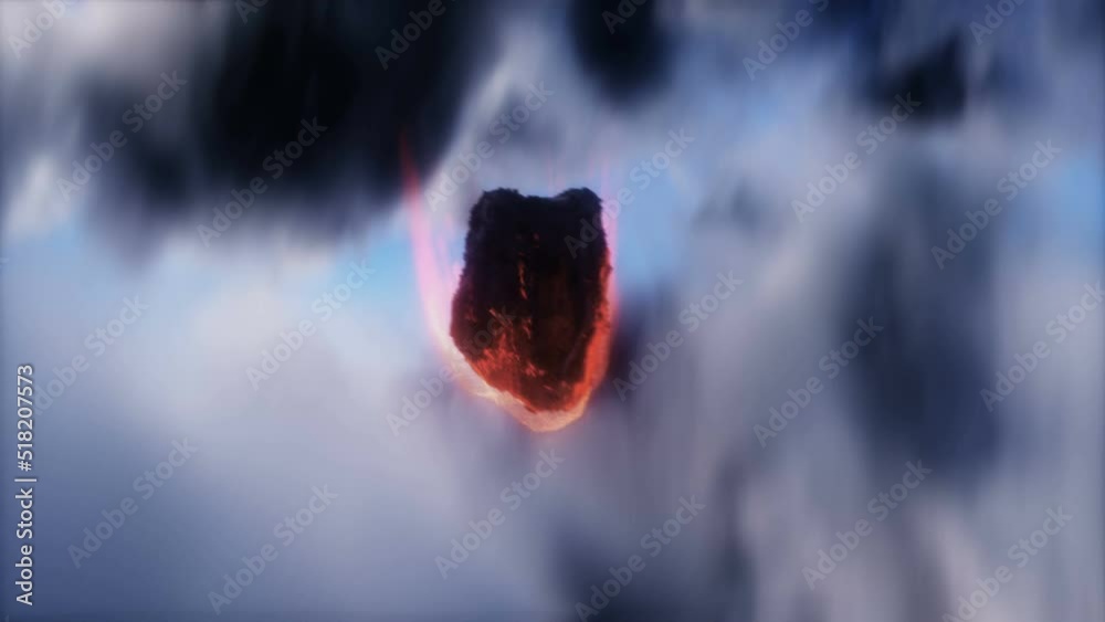 Canvas Prints asteroid in outer space. earth planet. realistic 4k animation.