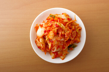 辛くて美味しそうな韓国産の白菜キムチ