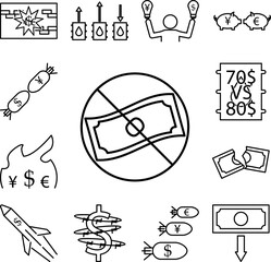 ban on bill of exchange outline style icon in a collection with other items