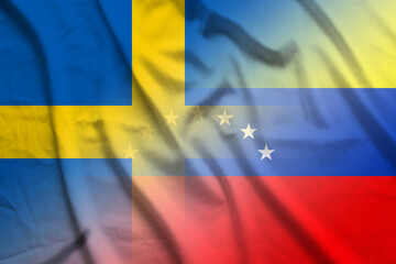 Sweden and Venezuela national flag international contract VEN SWE