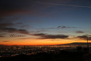 sunset over the city