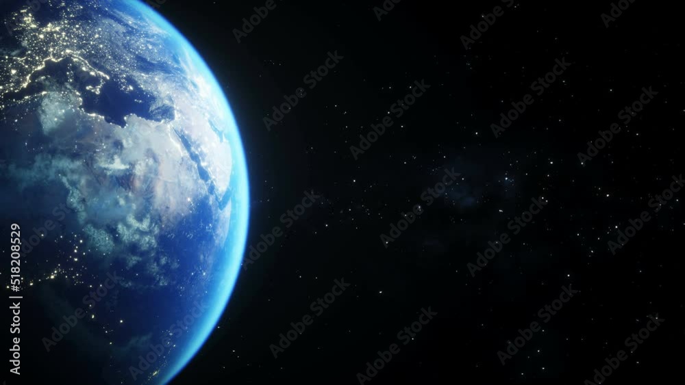 Canvas Prints asteroid in outer space. earth planet. realistic 4k animation.
