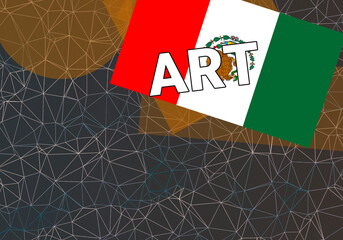 Mexico art.  Mexico City  Mexico art creation concept. flag on colorful
