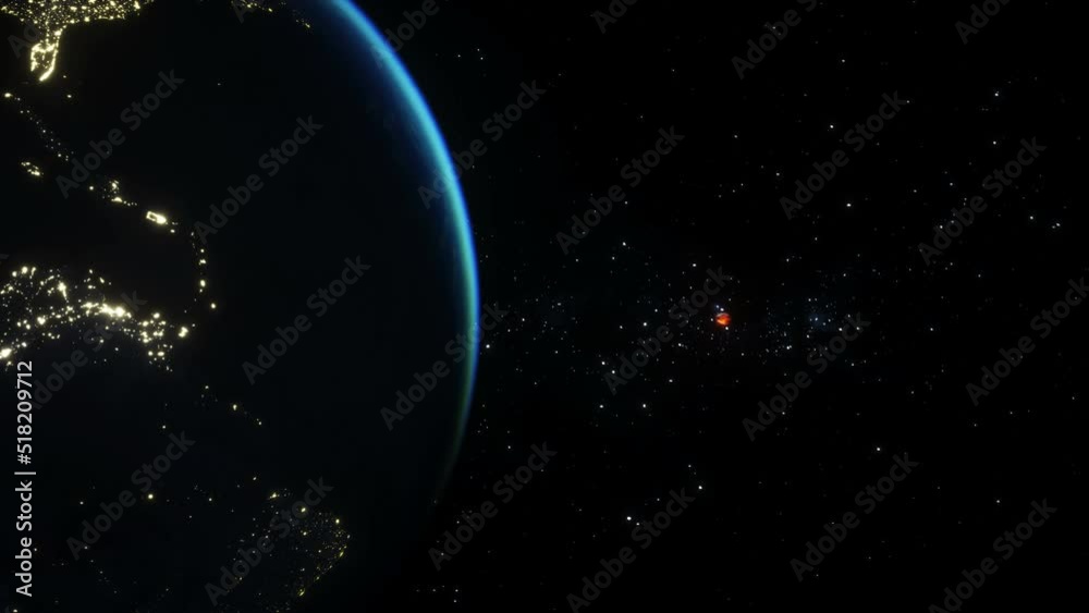 Canvas Prints asteroid in outer space. earth planet. realistic 4k animation.