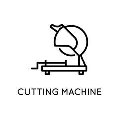 Crosscut Machine Icon. Cutting Machine Made In Simple Style Isolated On White Background.