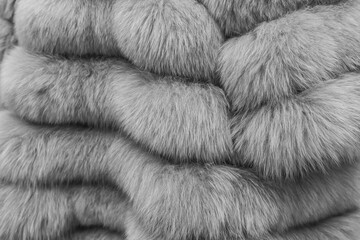 Women's Grey Natural Half Coat Material Fur Wool Texture Background