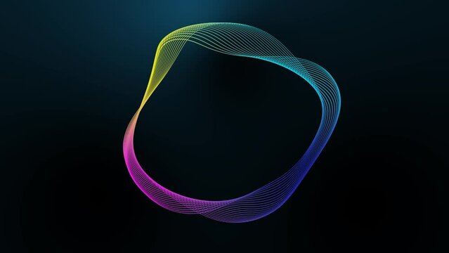 Circle abstract vector design elements. Flowing waves of particles.