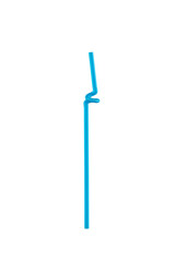 Long flexible Plastic Straw isolated on a white background.
Disposable Bendy straw.