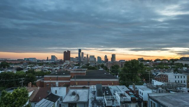 Time Lapse of the Baltimore Skyline at Sunrise