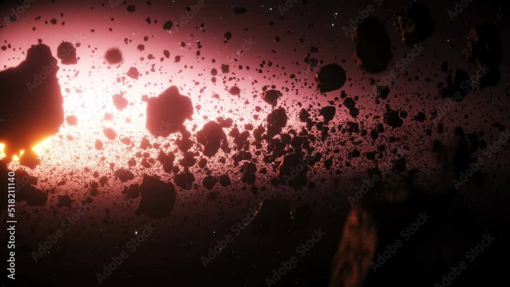 Canvas Prints asteroid in outer space. earth planet. realistic 4k animation.