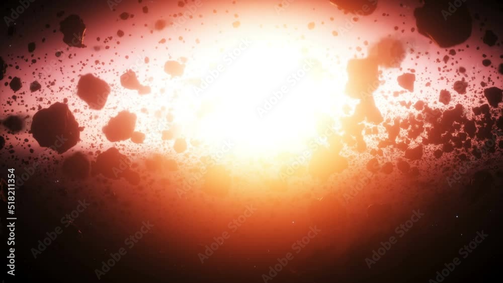 Canvas Prints asteroid in outer space. earth planet. realistic 4k animation.