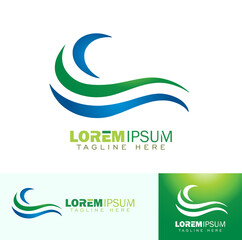 Wave Swoosh Symbol Logo Sign