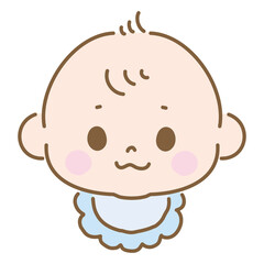 赤ちゃん　新生児の顔　ベクターイラスト　単品