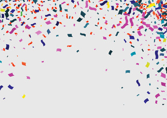 Happy Birthday Card Template with ribbon variety of colors,  Vector Illustration