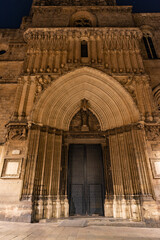 Plakat gothic church cathedral in europe arch entry