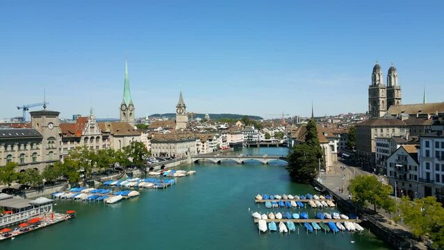 City of Zurich in Switzerland from above - aerial view