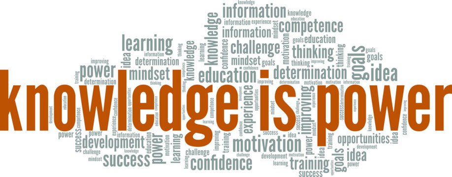 Knowledge is Power word cloud conceptual design isolated on white background.