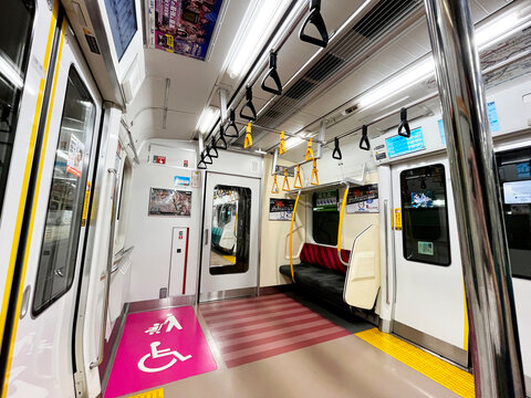 Inside Of Car Of Rinkai Line,
 Tokyo,Japan