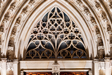 interior of the cathedral gothic of barcelona midevil architecture