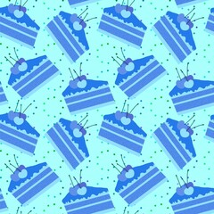 Cartoon seamless cake pattern for wrapping paper and kids and kitchen and summer clothes print and notebooks
