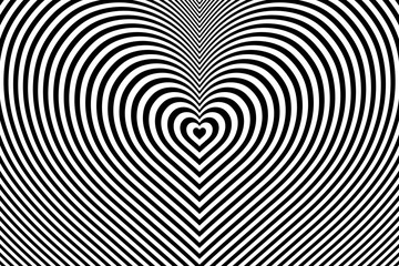 Hypnotic Heart Shape Optical Illusion