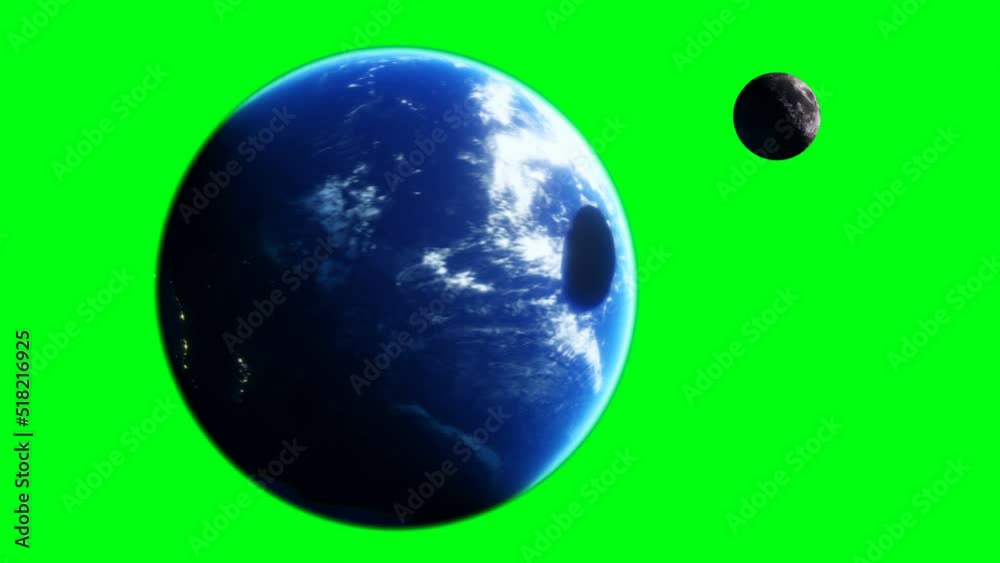 Canvas Prints moon eclipse in outer space. green screen 4k footage.