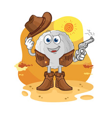 rock cowboy with gun character vector