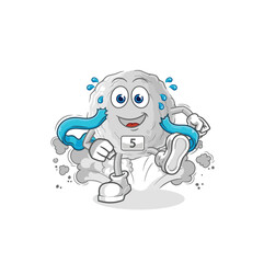 rock runner character. cartoon mascot vector