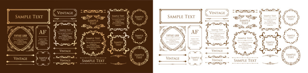 オシャレなハロウィンモチーフのフレームデザイン、ツタのような模様。