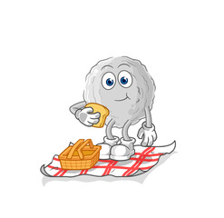 rock on a picnic cartoon. cartoon mascot vector