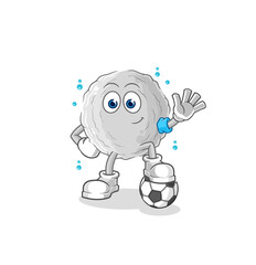 rock playing soccer illustration. character vector