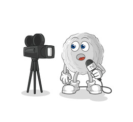 rock tv reporter cartoon. cartoon mascot vector