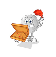 rock pizza delivery boy vector. cartoon character