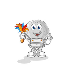 rock maid mascot. cartoon vector